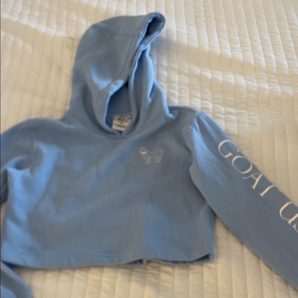 GOAT USA Light Blue cropped Hoodie youth large